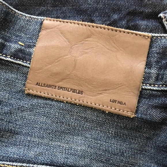 New All Saints Spitalfields Luger Cropper Runner twisted seam cropped denim jean - Picture 9 of 14